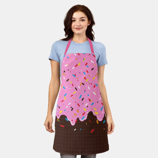 Sweet Pink Chocolate Treat Apron (Worn)