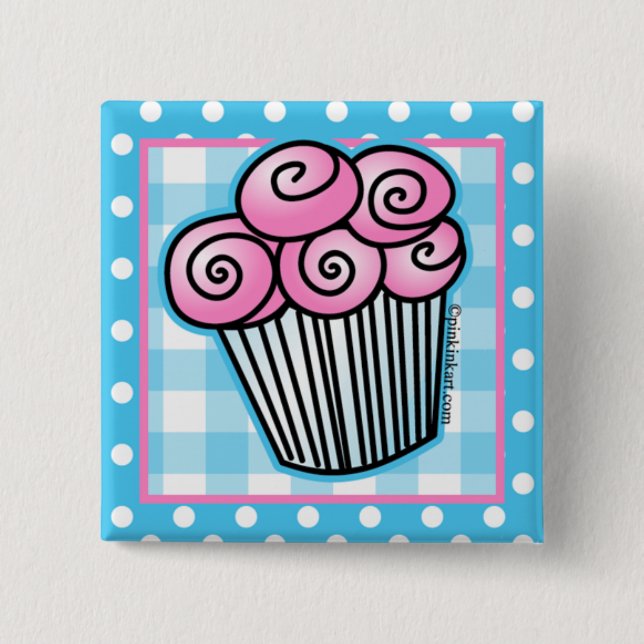 Sweet Pink Cupcake Button (Front)