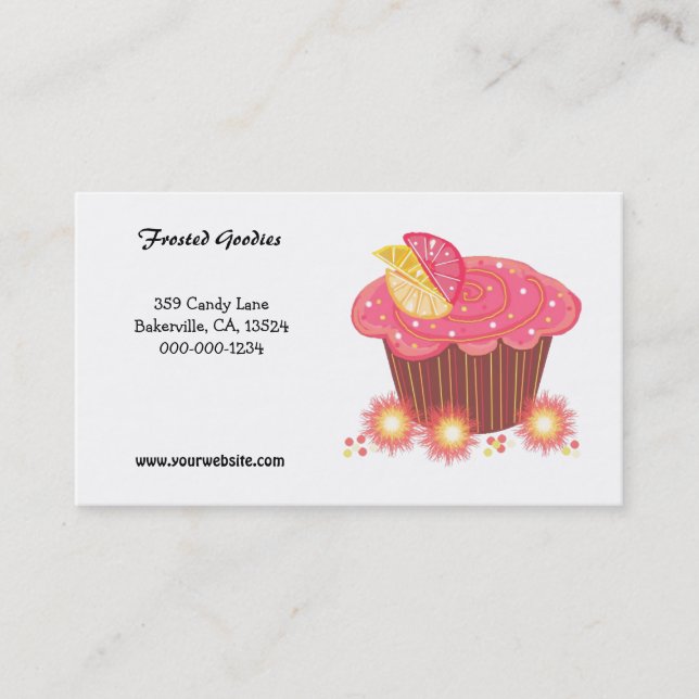 Sweet Pink Cupcake Design Business Card (Front)