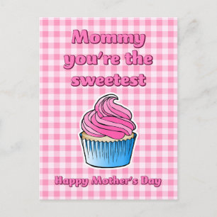 Sweet Pink Cupcake Mothers Day Postcard