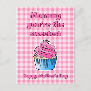 Sweet Pink Cupcake Mothers Day Postcard