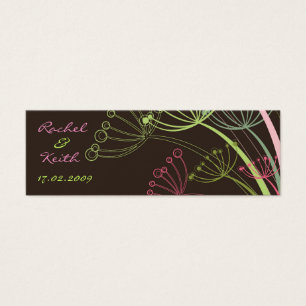 Sweet Pink Dandelion Flowers Wedding Favour Tags
