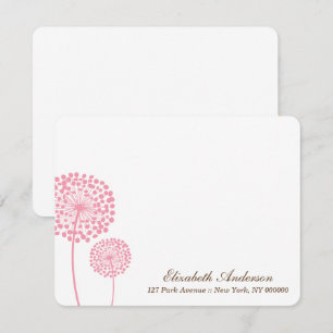 Sweet Pink Dandelions Thank You Notes Invitation