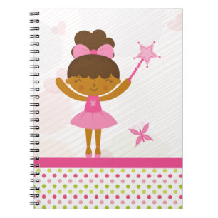 Sweet pink dots ballerina fairy girl's notebook