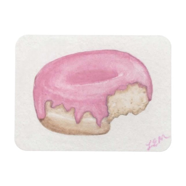 Sweet Pink Doughnut Magnet (Horizontal)