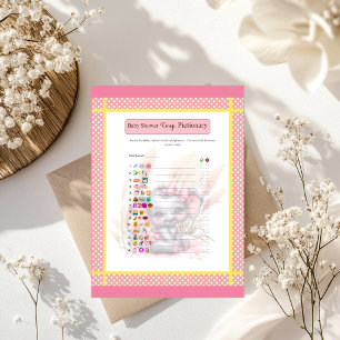 Sweet Pink Elephant Baby Shower Emoji Game