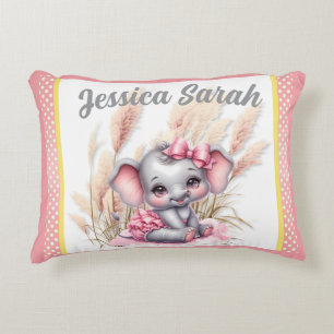 Sweet Pink Elephant - Peanut Smiles  Accent Pillow