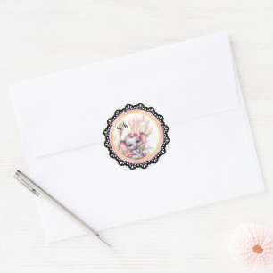 Sweet Pink Elephant - Peanut Smiles  Classic Round Sticker