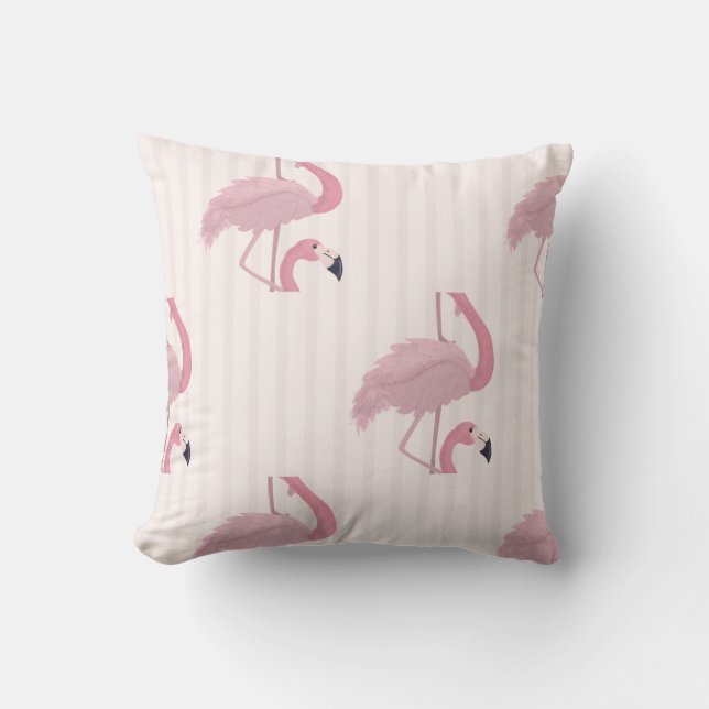 Sweet  Pink Flamingo Throw Pillow (Front)