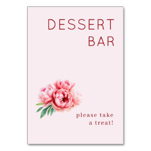 Sweet Pink Floral Dessert Treats Table Number