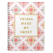 Sweet Pink Floral Diamond Pattern