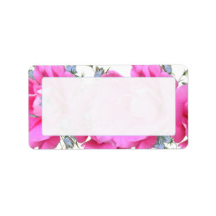 Sweet Pink Flowers Address Labels