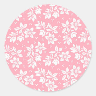 Sweet Pink Flowers Classic Round Sticker