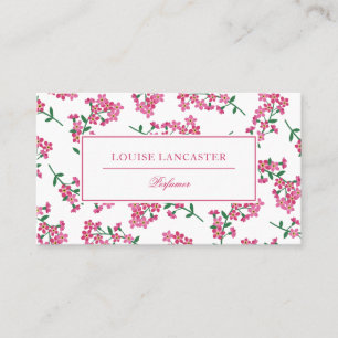 Sweet Pink Flowers Floral Pattern Business Card