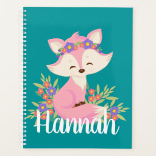 Sweet Pink Fox Personalized Planner