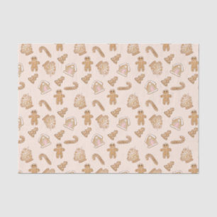 Sweet Pink Gingerbread Christmas pattern Tissue Paper
