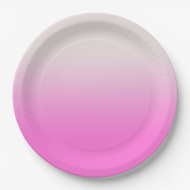 Sweet Pink Gradient Ombre   Paper Plate (Front)
