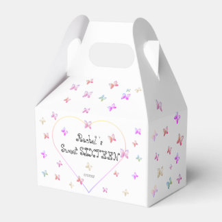 sweet Pink Heart Butterflies Sweet 16 Birthday  Favor Box