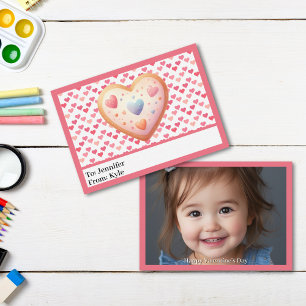 Sweet Pink Hearts Photo Classroom Valentine’s Day Card