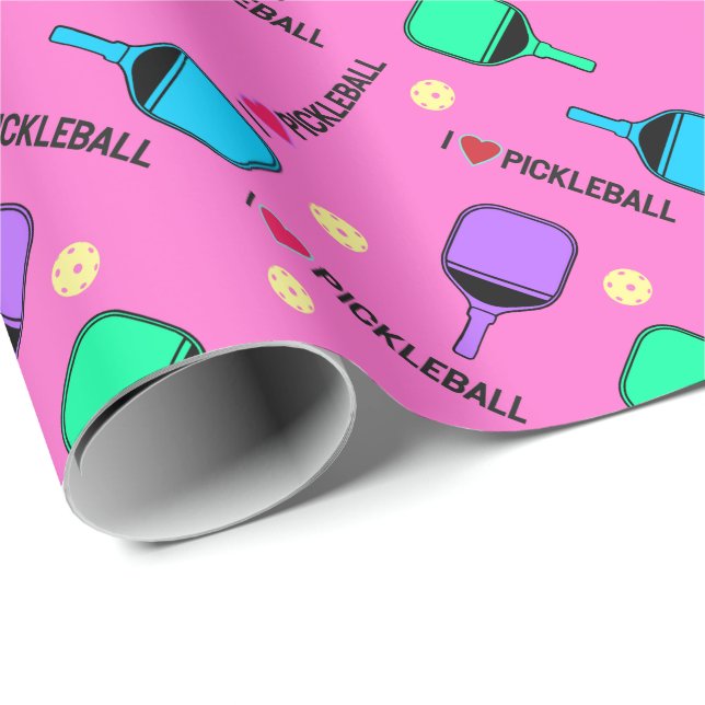  Sweet pink I love pickleball  Wrapping Paper (Roll Corner)
