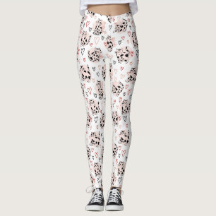 Sweet Pink Kawaii Cats & Hearts Pattern (4) Leggings