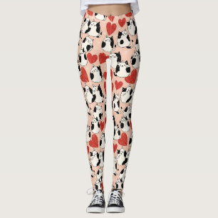 Sweet Pink Kawaii Cats & Hearts Pattern (6) Leggings