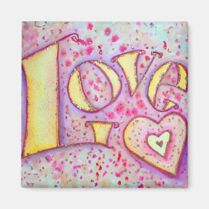 Sweet Pink Love Art Painting Magnet