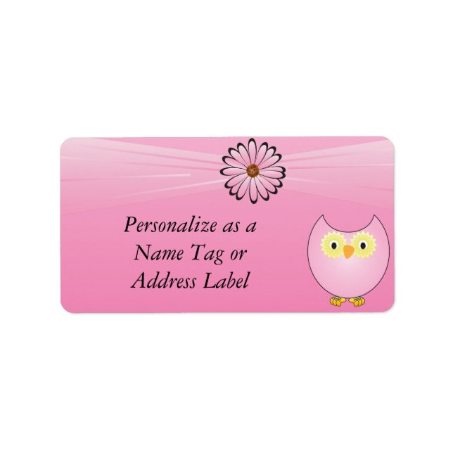 Sweet Pink Owl Label (Front)