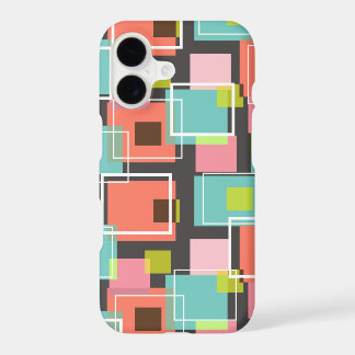 Sweet Pink Pastels Retro 70s Cubes Mod Art Pattern