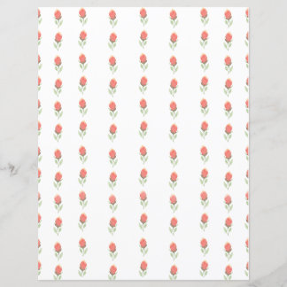 Sweet Pink Rosebuds Scrapbook Paper Sheet