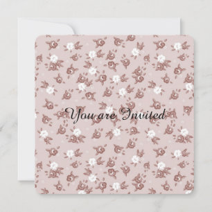 Sweet Pink Roses Baby Shower Invitation