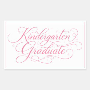 Sweet Pink Script Kindergarten Graduate Sticker