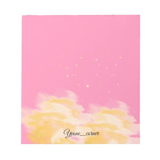 Sweet Pink Sky | Aesthetic Cloud Writing Notepad (Front)