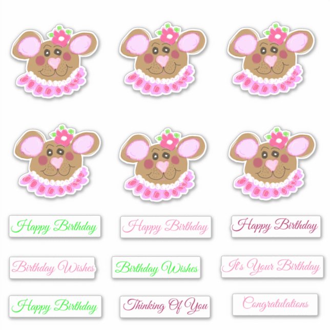 Sweet Pink Teddy Bear Birthday (Front)