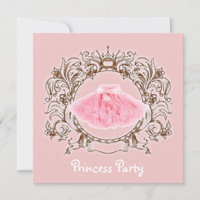 Sweet Pink Tutu Princess Invitation à la fête d'an (Devant)