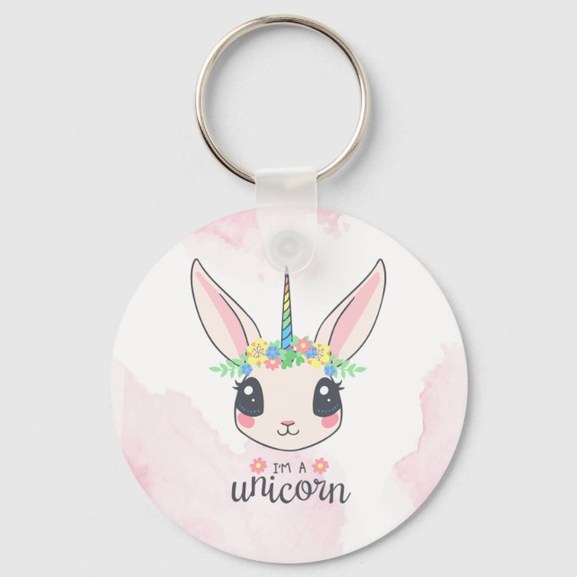Sweet Pink Unicorn Keychain (Front)
