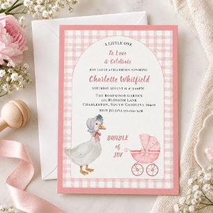 Sweet Pink Watercolor Goose Baby Showe