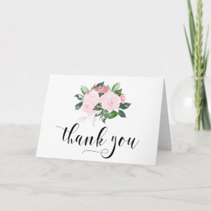 Sweet Pink Watercolor Roses Thank You