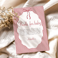 Sweet Pinstriped Bow Red Books For Baby