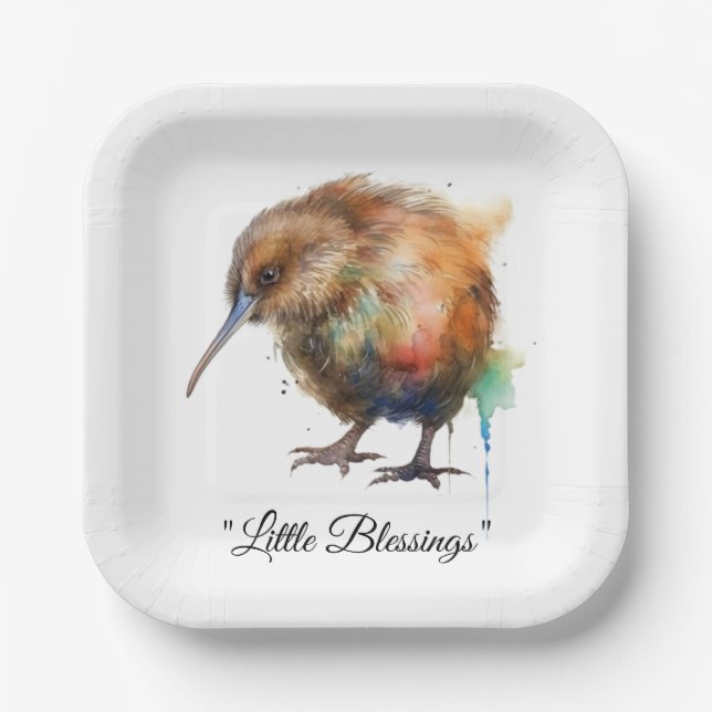 Sweet Pipi Kiwi, custom Paper Plate (Front)