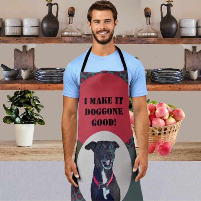 Sweet Pitbull Lab Mix Dog Makes It Good Cooking Ap Apron (Creator Uploaded)
