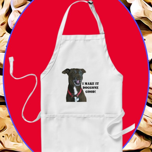 Sweet Pitbull Lab Mix Dog on Chef's Apron (Creator Uploaded)