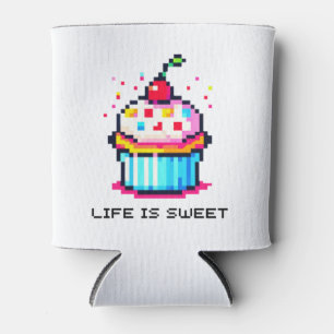 Sweet Pixel Treat - Cupcake Delight Can Cooler