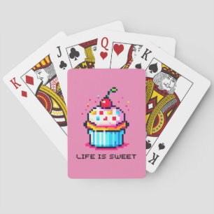 Sweet Pixel Treat - Cupcake Delight Playing Cards
