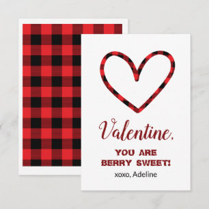 Sweet Plaid Heart Valentine’s Day Card