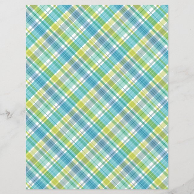 Sweet Plaid Pastel Blue Green (Front)