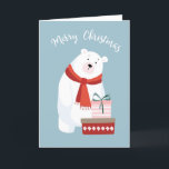 Sweet Polar Bear Merry Christmas Card<br><div class="desc">More Sweet Christmas Cards in the Little Bayleigh Store!</div>