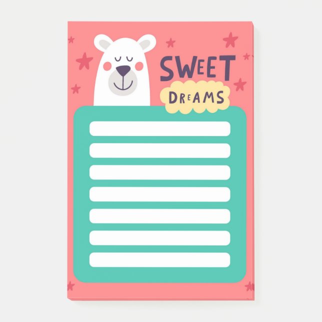 Sweet Polar Bear Post-It Notes (Front)