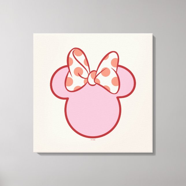 Sweet Polka Dot Bow Mouse Silhouette Canvas Print (Front)