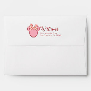 Sweet Polka Dot Bow Mouse Silhouette Envelope